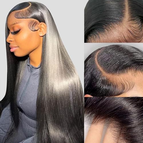 Holiden 200% Density 10 Inch Short Bob Wig Human Hair 13x4 HD Lace Front Wigs Straight Bob Lace Front Wigs Glueless (13x4 Black Straight Wig, 32 Inch)