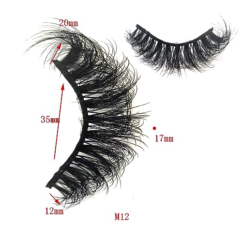HBZGTLAD New 10 Pairs 3D Mink Lashes False Eyelashes Handmade Wispy Fluffy Long Lashes Natural Eye Makeup Tools Eye Lashes(M12)