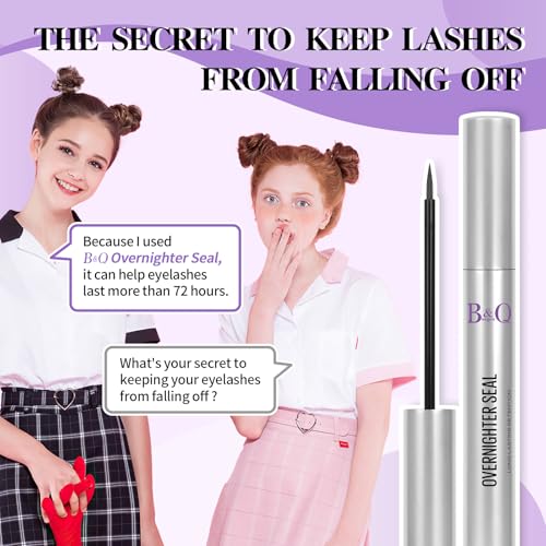 Lash Sealer 10ML Lash Sealer for Cluster Lashes Black Lash Sealant for Eyelash Extensions Waterproof Lash Overnight Sealer(Black Seal 10ml)