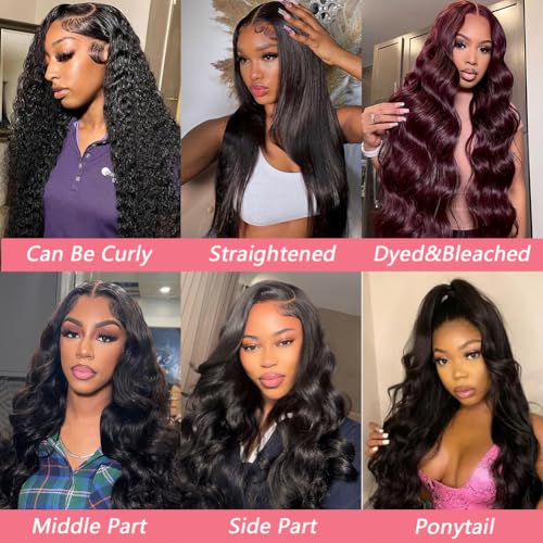 32 Inch Glueless Wigs Human Hair Pre Plucked Pre Cut 180% Density 5x5 HD Lace Closure Wigs Human Hair Body Wave Lace Front Glueless Wear and Go Human Hair Wigs for Women