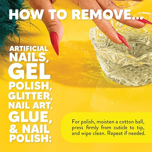 Onyx Professional 100% Pure Acetone Nail Polish Remover Kit with 7 inch Nail File, 8 fl oz - Made in USA, Maximum-Strength Gel Polish Remover, Artificial & Glitter Nail Polish
