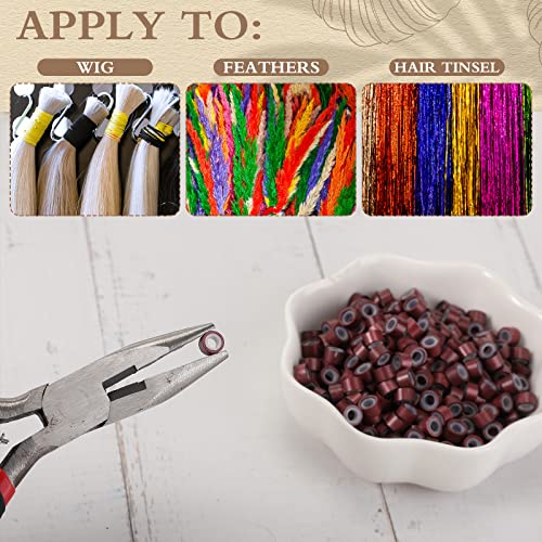 4500 Pcs Beads for Hair Extensions 5 mm Silicone Lined Beads Microlink Rings Human Hair Extension Tools, 9 Colors