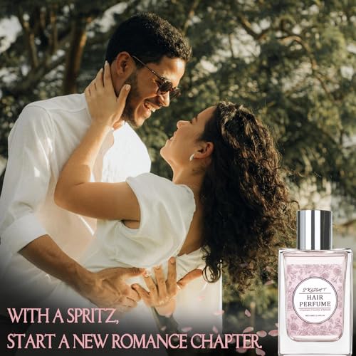Hair Perfume for Women, Long-Lasting Pheromone Perfume oil Sweet Floral Fragrance, Castor oil & Rose Hydrosol for Nourishing and Hydrating Hair Shine Spray, 1.69 fl.oz