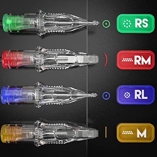Dragonhawk Extreme Tattoo Needles - 20PCS Disposable Round Liner Cartridges 1203RL Professional Needles for Lining Work Fits Most Tattoo Machines
