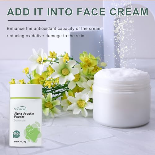 Alpha Arbutin Powder, 3OZ / 85g, 99.9% Purity, Cosmetic Grade, Alpha Arbutin Powder for Homemade Cosmetics