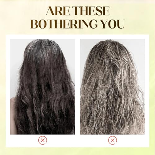 Plant Extract Hair Dye for Gray Hair, Gentle Plantessenge Formula Mild Ingredients, Natural Plant Hairs-Dyes 207ml, Suitable for Both Old and Young People, Precisely Covers Gray Hair (Natural Black)