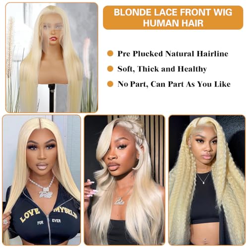 30 Inch 613 13x6 Lace Front Wig Human Hair 200 Density 613 Straight Lace Front Wigs Human Hair 613 HD Lace Frontal Wig 13x6 Blonde Wig Human Hair Glueless Wig Pre plucked for Women 613 Wig