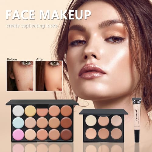 Makeup Kit For Girls,Full Makeup Set For Wonmen Includes 40 Colors Eyeshadow Palette Lip Gloss Liquid Lipstick Make up Sponge Brushes Eyebrow Concealer With Makeup Bag