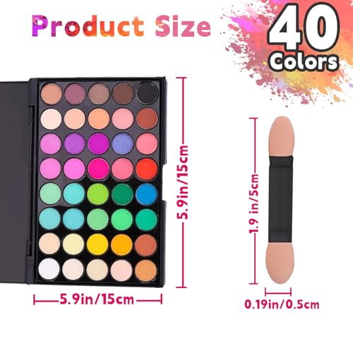 Pigment Powder for Nails 40 Colors Set, Colorful Nail Pigment Powder Palette with Iridescent Shades for Ombre & Bold Manicure, Home Salon DIY Nail Art Supplies