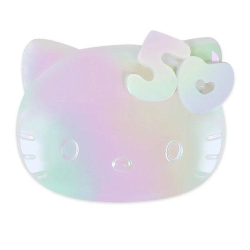 Impressions Vanity Hello Kitty Kawaii Lighted Compact Mirror for Purses, Double Sided Travel Makeup Mirror with 2X Magnification, Adjustable LED Lighting and Soft Touch Switch (Iridescent)
