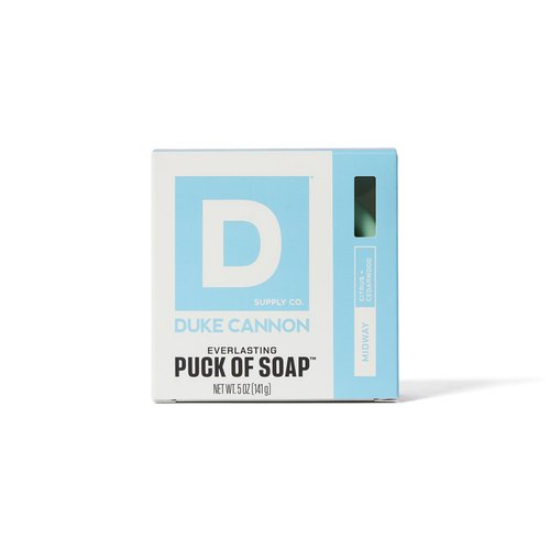 Duke Cannon Supply Co. Bar Soap Puck Bundle - Men's Natural Rounded Bar Soap with Masculine Scents - Disc-Shaped Mens Soap - All Skin Types - Hydrating - Midway & Superior, 5 oz (4 Pack)