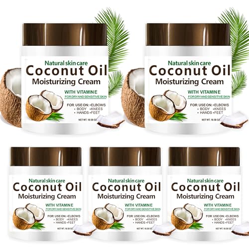 Coconut Oil Cream. Spa size 10.5 oz Moisturizing Cream. Coconut Oil for Face, Hands, Hair. Intense Hydration For Dry Skin (5)