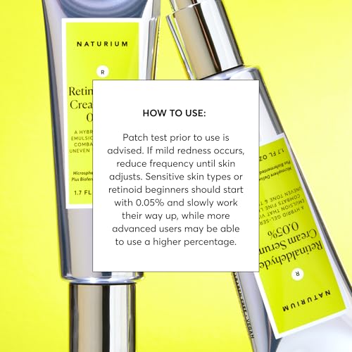 Naturium Retinaldehyde Cream Serum 0.10%, Advanced Anti-Aging & Smoothing Potent Face & Skin Care, 1.7 oz