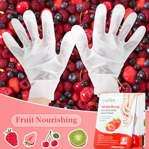 48 Pcs Fruits Beauty Hand Mask Bulk Hydrating Hand Moisturizing Gloves Mask for Spa Kit Skincare Gift Beauty Kits for Women