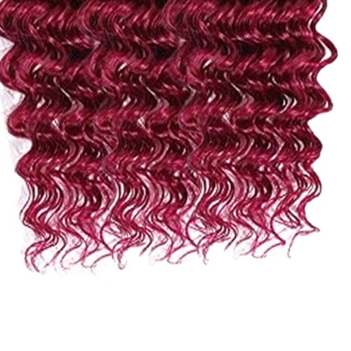 Dark Burgundy Bundles Human Hair 99J Deep Wave 3 Bundles 22 22 22 inch Vinmdonm 8A Brazilian Virgin Hair Extensions Red Bundle
