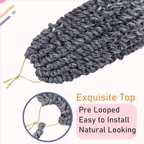 LOSMOEER 8 Packs Passion Twist Hair 10 Inch Ombre Gray Pre-twisted Passion Twist Crochet Hair Grey Pre-looped Crochet Braids for Women Passion Twists Braiding Hair Synthetic Hair Extensions