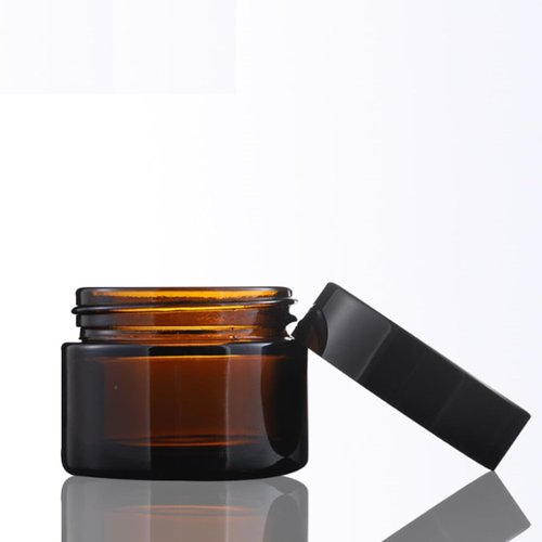 Zentriqlla 36 Pack 2oz Amber Glass Jars, Round Cosmetic Jars with with Black Lids and Inner Liners, Reusable Glass Containers for Homemade Creams, Candle, Skincare, Lotion, Travel