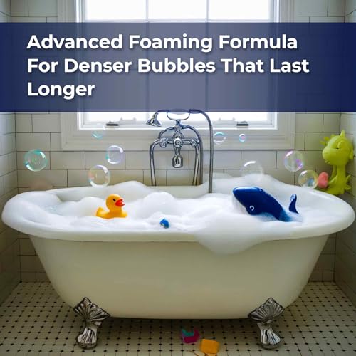 Luxury Unscented Foaming Bath - Natural Fragrance-Free Bubble Bath with Aloe Vera and Epsom Salt - Pure Bubbles Scent (Unscented), 33.8 fl oz / 1L