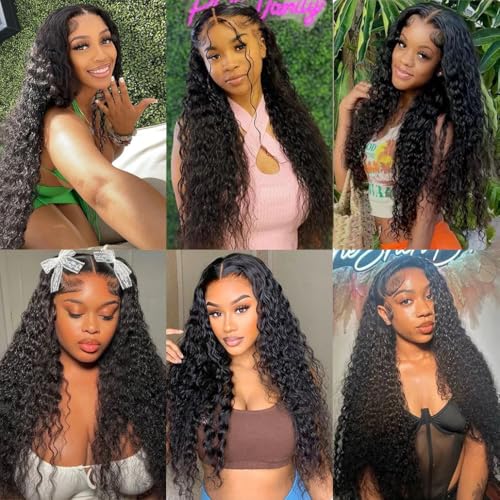 12A Grade Water Wave 3 Bundles Water Curly 3 Bundles Human Hair 24 26 28 Inch 100% Unprocessed Brazilian Virgin Human Hair Bundles Natural Black