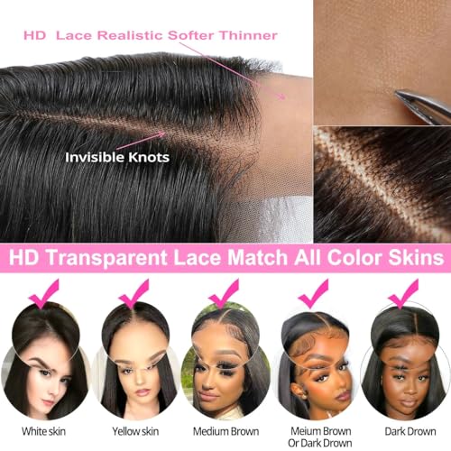 10 Inch Real 100% Human Hair Bob Wigs HD Front 13¡¿4 Lace Wig for Professional Female Diverse Styles