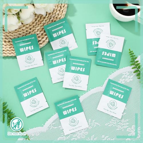 Timgle 200 Count Deodorant Wipes Bulk Individually Wrapped Travel Size Wipes for Men Women Body Underarm Deodorant Remove Sweat Sports Travel Clean Skin Daily Use Female Male(Green)