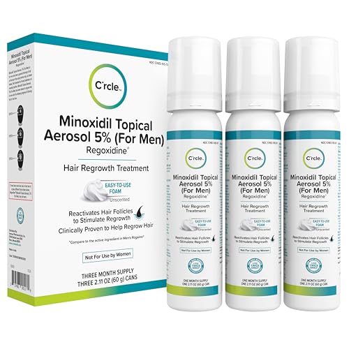 Minoxidil for Men Foam 5% - Unscented 3 Month Supply - Helps Restore Vertex Hair Loss & Thinning - 5% Minoxidil Foam For Men - Extra Strength Supports Hair Regrowth