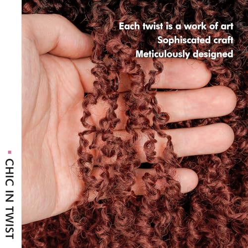Toyotress Yanky Twist Crochet Hair - 10 Inch 8 Packs (30 Strands/Pcs) Fluffy Spring Mini Twist Short Bob Passion Twist, Ombre Ginger Pre-Looped Crochet Braids Braiding Hair (10 Inch, OT350-8P)