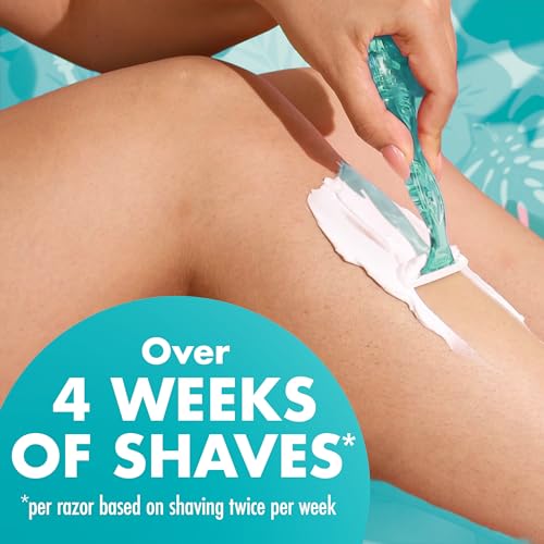 BIC Soleil 3 Simply Women's Disposable 3 Blade Razors, Moisture Strip and Floral Handles, 5-Pack