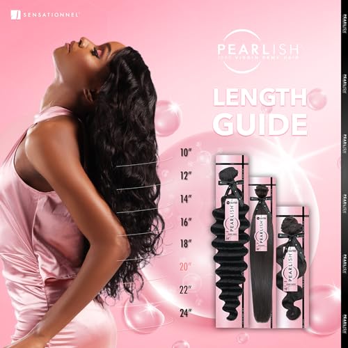 Sensationnel Pearlish bundle human hair - euro body deep pearl conditioned 15a soft remy beauty supply sew in or glue on bundles (24 Inch, NATURAL/BLACK)