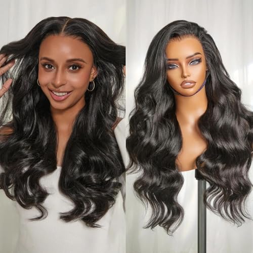 LUVME HAIR NatureMAX¢â 13x4 Loose Body Wave HD Lace Front Wigs Human Hair Pre Plucked 180% Density Frontal Wigs Human Hair for Women Glueless Wigs Flexi-Fit Drawstring Cap 18 inches