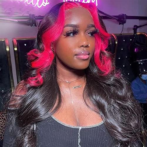 Body Wave T Part Huamn Hair Wigs Ombre Human 13x4x1 Lace Frontal with Baby 20 Inch 150% Density Glueless HD for Black Women Pre Plucked Hair, 1.0 Count