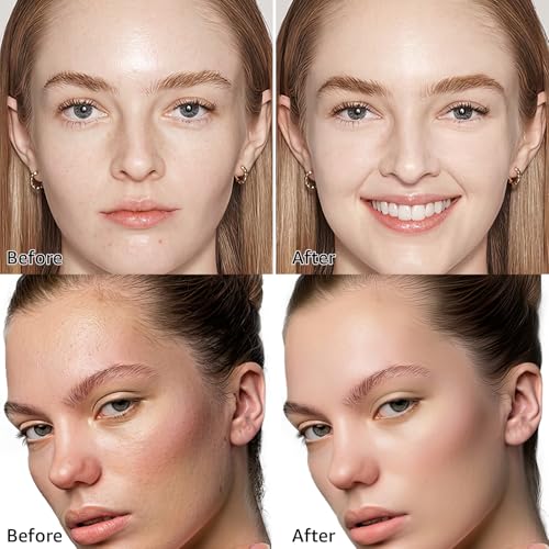 Air Cushion CC Cream Foundation - Mushroom Head BB Creams, Long Lasting Concealing Brightening, Moisturizer Face Cream,Facial Skin Care Makeup For All Skin Types (Natural)