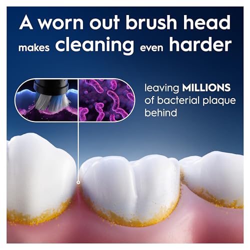 Oral-B iO Gentle Care Electric Toothbrush Head, Twisted & Angled Bristles for Deeper Plaque Removal, Pack of 4, Suitable for Mailbox, White