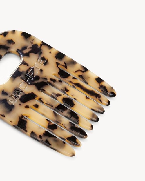 MACHETE No. 4 Comb Wide Tooth Handmade for Curly and afros - Hair Styling, Fine Dressing and Detangling Comb for Women and Men (Blonde Tortoise)