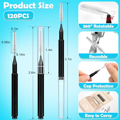 Modacraft 120Pcs Interdental Brushes, Deep Cleaning Braces Flossers for Braces Orthodontic with Soft Bristles 360¡Æ Bendable Floss Heads Dental Brushes Between Teeth Gum Braces Oral Cleaning Tool Kit