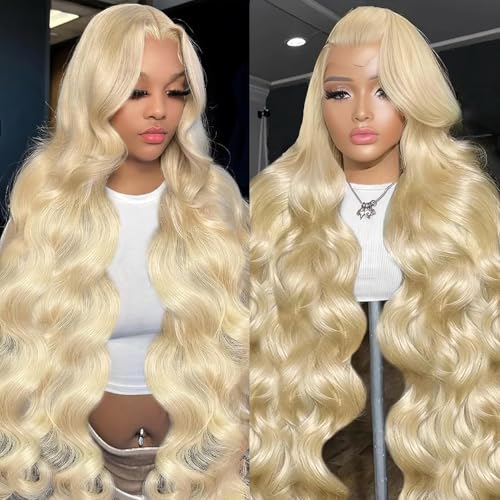 32 Inch Body Wave Blonde Wig Human Hair 200% Density 13X6 613 Lace Front Wig Human Hair Long 13X6 HD Blonde Lace Front Wigs Pre Plucked Glueless Wigs With Baby Hairs