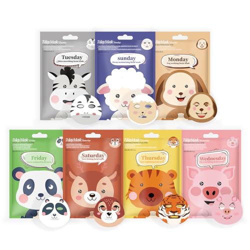 7PCS Kids Face Mask Set Spa Treatment Facial Mask for Kids, Moisturizing Spa Party Facial Mask Skincare Set