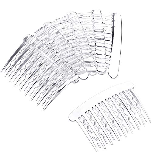 Gejoy 12 Pieces Plastic Teeth Hair Combs Tortoise Side Comb Hair Accessories(Transparent)