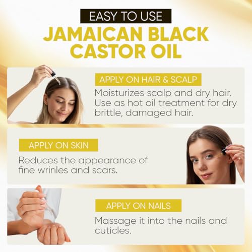 Jamaican Black Castor Oil ? 100% Pure Castor Oil for Hair Growth, Scalp Care, Glowing Skin and Nails. Made in Jamaica - 4 oz Glass Bottle