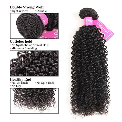Original Queen 100% Brazilian Unprocessed Virgin Kinky Curly Human Hair Weave 3 Bundles Deep Curly Hair Extensions Mixed Length 16 18 20inches