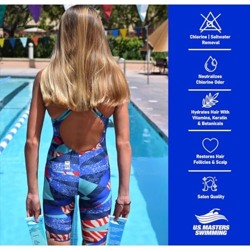 TRISWIM Chlorine Removal Shampoo 8.5 Fl Oz | Gently Removes Chlorine, Salt Water, and Hard Water Buildup | Relieves Dry and Itchy Scalp | Enriched with Organic Aloe Vera and Botanicals | Pack of 2