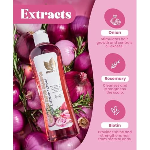 NATURAL SANT - Onion Biotin and Rosemary Shampoo & Treatment Set for Stronger, Thicker and Longer Hair - Soft and Shine, Hair Loss and Thinning, Growth Shampoo, Paraben Free, Silicone Free