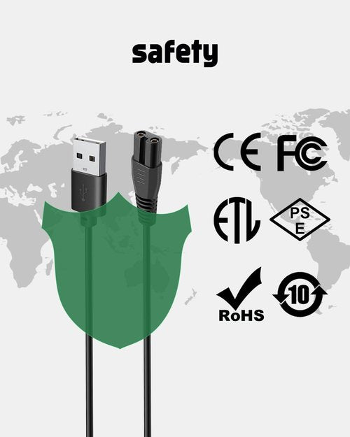 uijino USB Charging Cable Compatible with Ufree Beard Trimmer, 5V Charger for Ufree Electric Hair Trimmer U-1176 Hair Cutting Kits Body Shaver Hair Clippers Razor, 1 Cleaning Brush, 3.3ft Power Cord