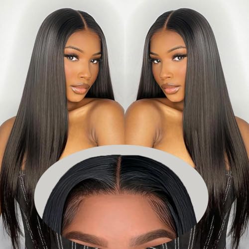 2x6 Hd Lace Closure Straight Indian Virgin Human Hair,14Inch Middle Part Pre Plucked Natural Hairline Transparent Swiss Lace Closure Human Hair