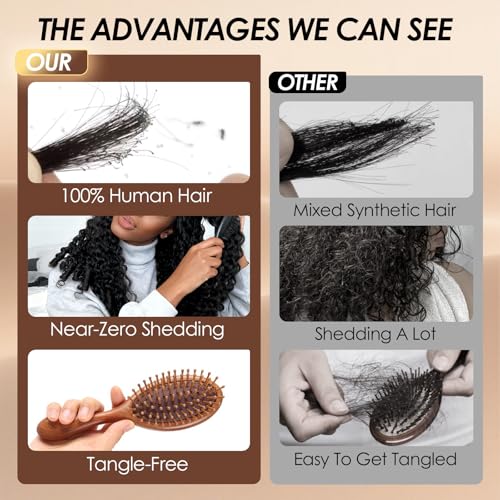 Lynch 15A Burmese Curly Bundles Human Hair, 16 18 20 Inch 3 Bundles 3C4A Water Wave Quick Weave with Spiral Curly End, 100% Unprocessed Kinky Curly Raw Human Hair Extensions for Women Natural Black