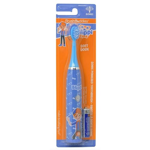 Brush Buddies Blippi Electric Toothbrush for Kids, Battery Powered Sonic Toothbrush, Soft Bristles, Children¡¯s Toothbrush for Boys & Girls, Toddler Oral Care, Blippi Character Design