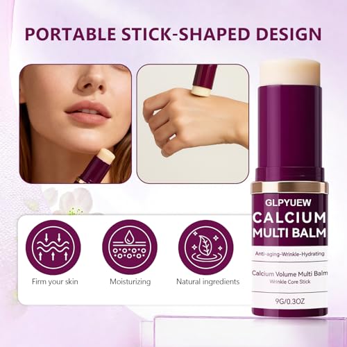 Cemenrete Calcium Multi Balm, Korean Collagen Moisturing Stick,Calcium Volume Multi Balm, Wrinkle Core Stick, cemenrete calcium multi balm anti-aging, sagging, wrinkles (Pack of 2)