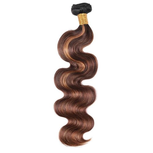 Brown Bundles Human Hair P4/30 Highlight Body Wave Human Hair Bundle 12 14 16 Inch Chocolate Brown Body Wave Bundles Ultra Soft Unprocessed Brazilian Remy Hair Extensions