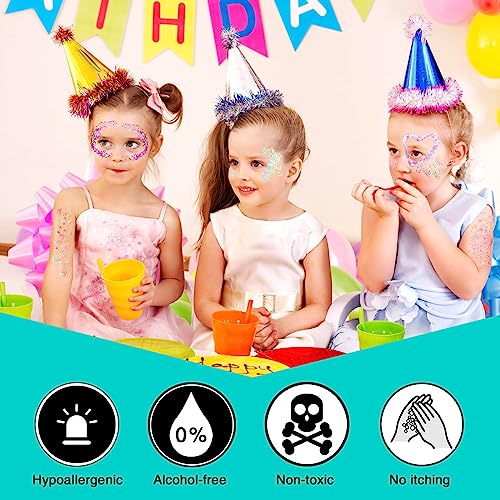MEICOLY Blue and Clear White Face Body Glitter Set,Mermaid Face Glitter Gel,Singer Concerts Festival Rave Accessories,Sparkling Sequins Glitter Face Paint for Women and Kids,Chunky Glitter Makeup