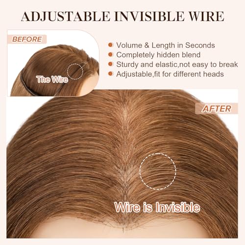 Halo Hair Extensions Real Human Hair,S-noilite Halo Hair Extensions,Halo Hair Extension for Women,100% Human Hair Halo Extensions,Halo Hair 55g/12inch 06 Light Brown